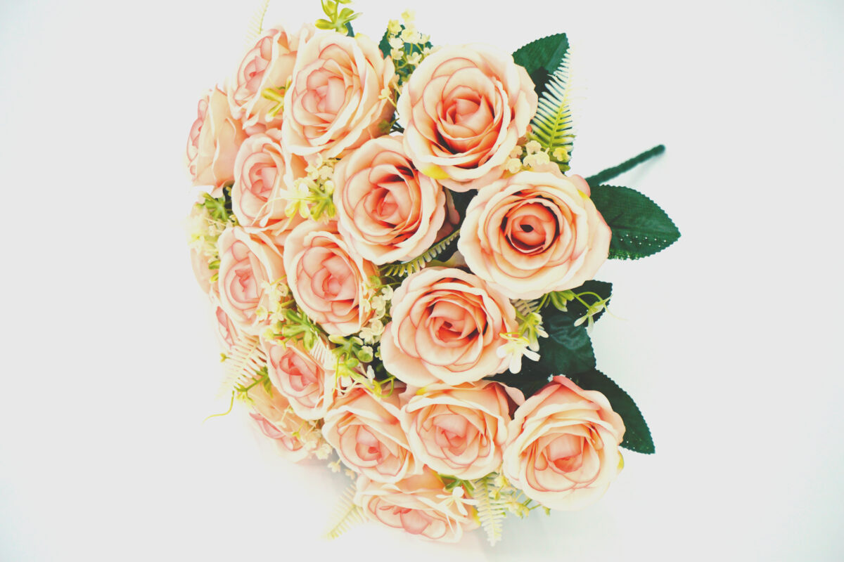 Artificial Rose Bouquet – Pink – 24 Heads – Wedding Decoration – Factory Wholesale