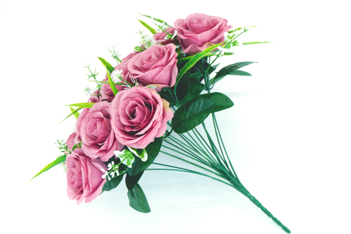 Artificial Rose Bouquet – Pink – 24 Heads – Wedding Decoration – Factory Wholesale - Image 4