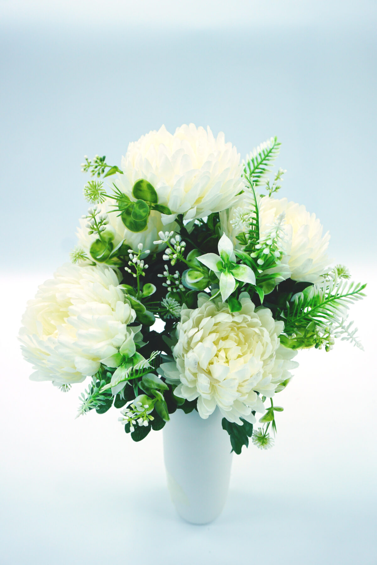Artificial Chrysanthemum Bouquet – Large Bloom – Mixed Stem Heights – Wholesale Supplier-43