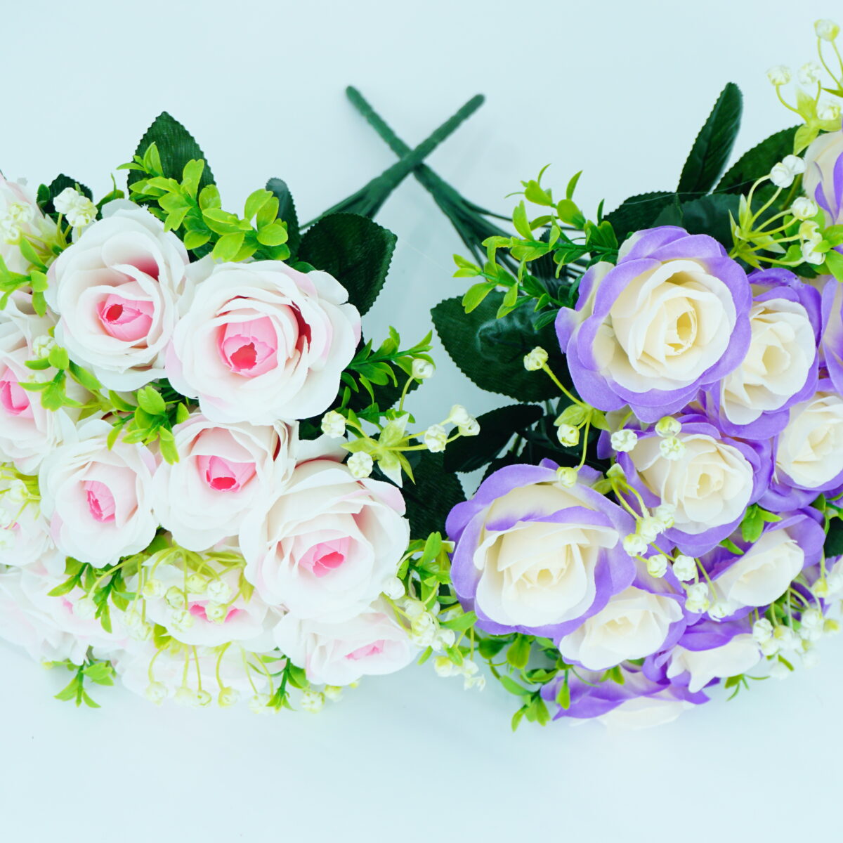 modern silk hand bouquet with flat design