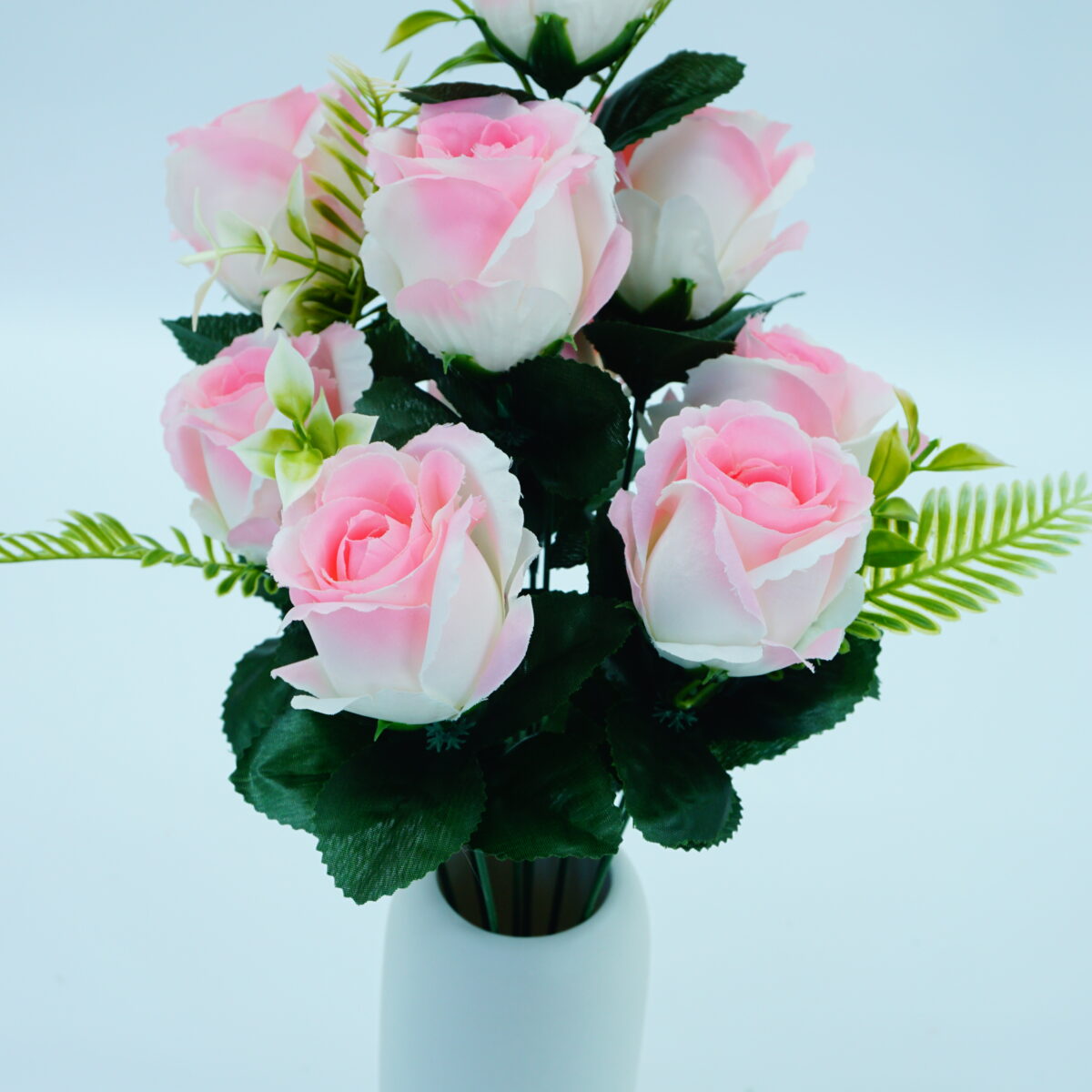 5-Color Serrated Edge Mini Rose Bouquet – Artificial Small Roses for Home & Wedding Decor-48