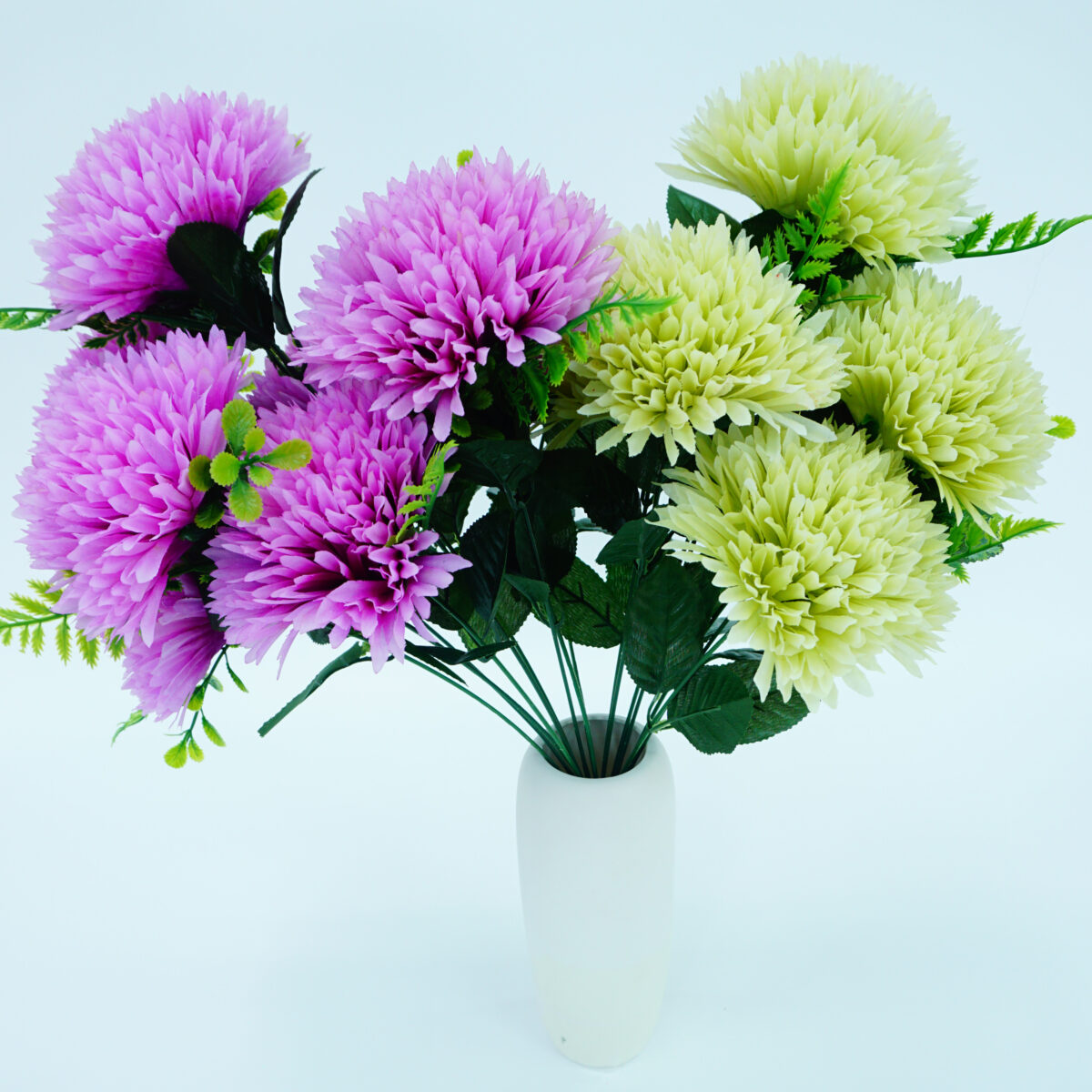 European-Style Bridal Faux Flower Bundle with Ribbons and Natural-Look Detail
