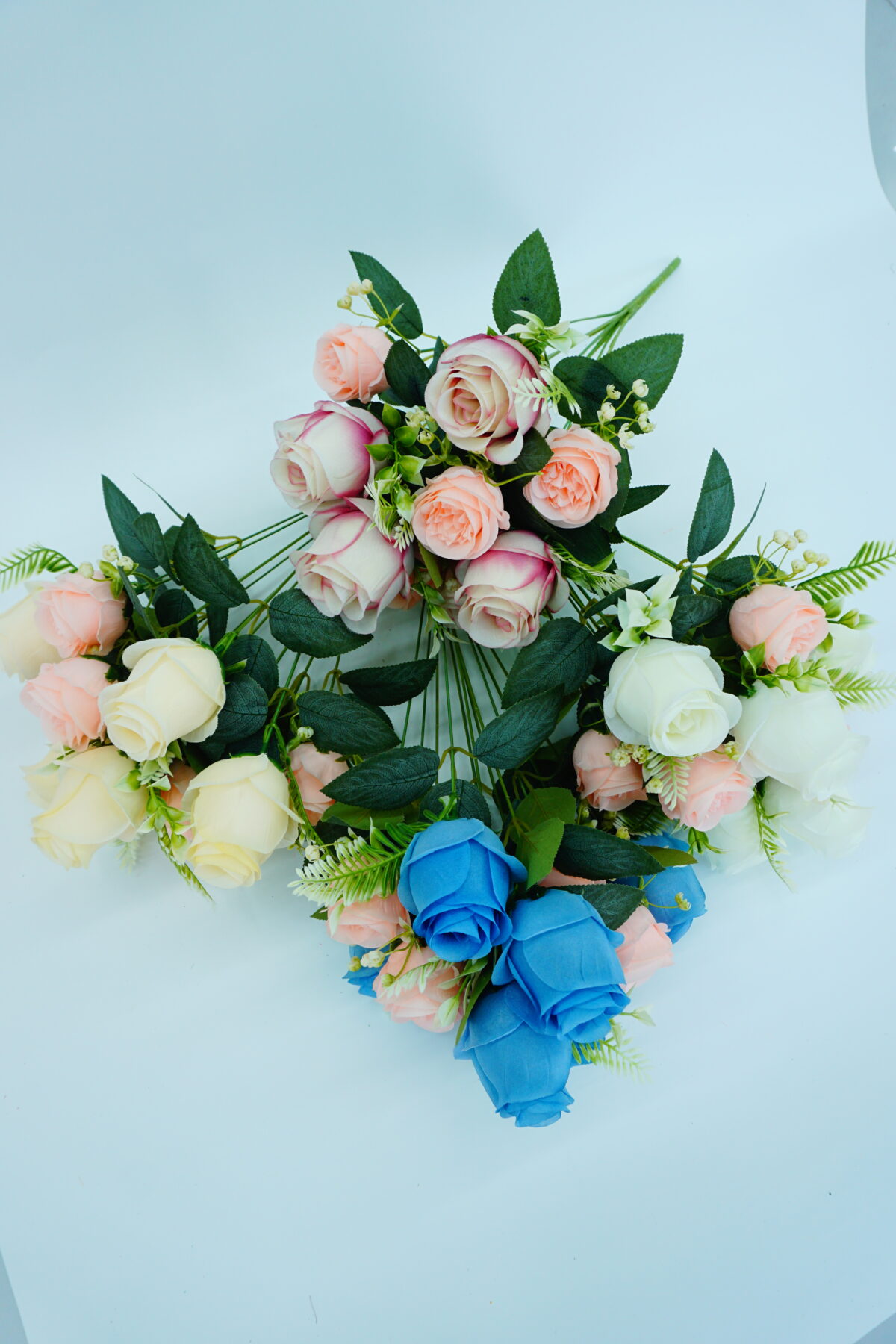 Colorful Multi-Head Fake Flower Bundle for Weddings and Living Room Display - Image 5