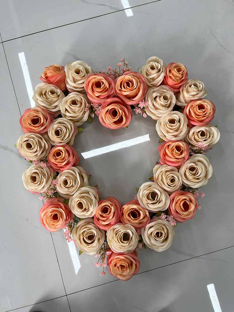 Pink Rose Heart-Shaped Wall Hanging - Image 2